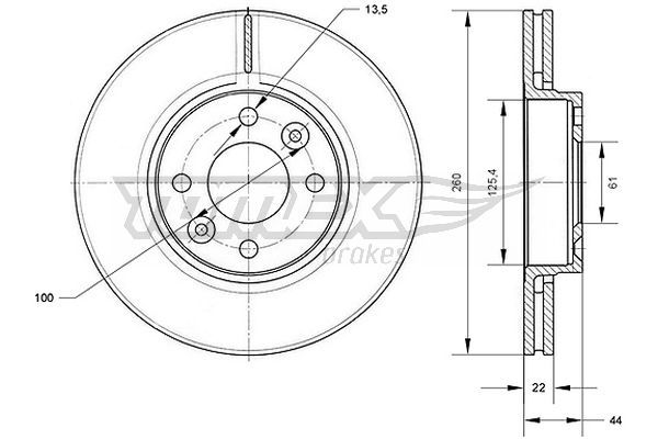 TOMEX BRAKES Jarrulevy TX 70-34